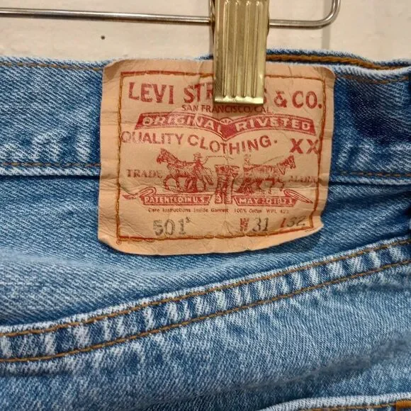 Levi's 501-0193 Button-Fly Denim Jeans Original size 31x32. Current size 30x31